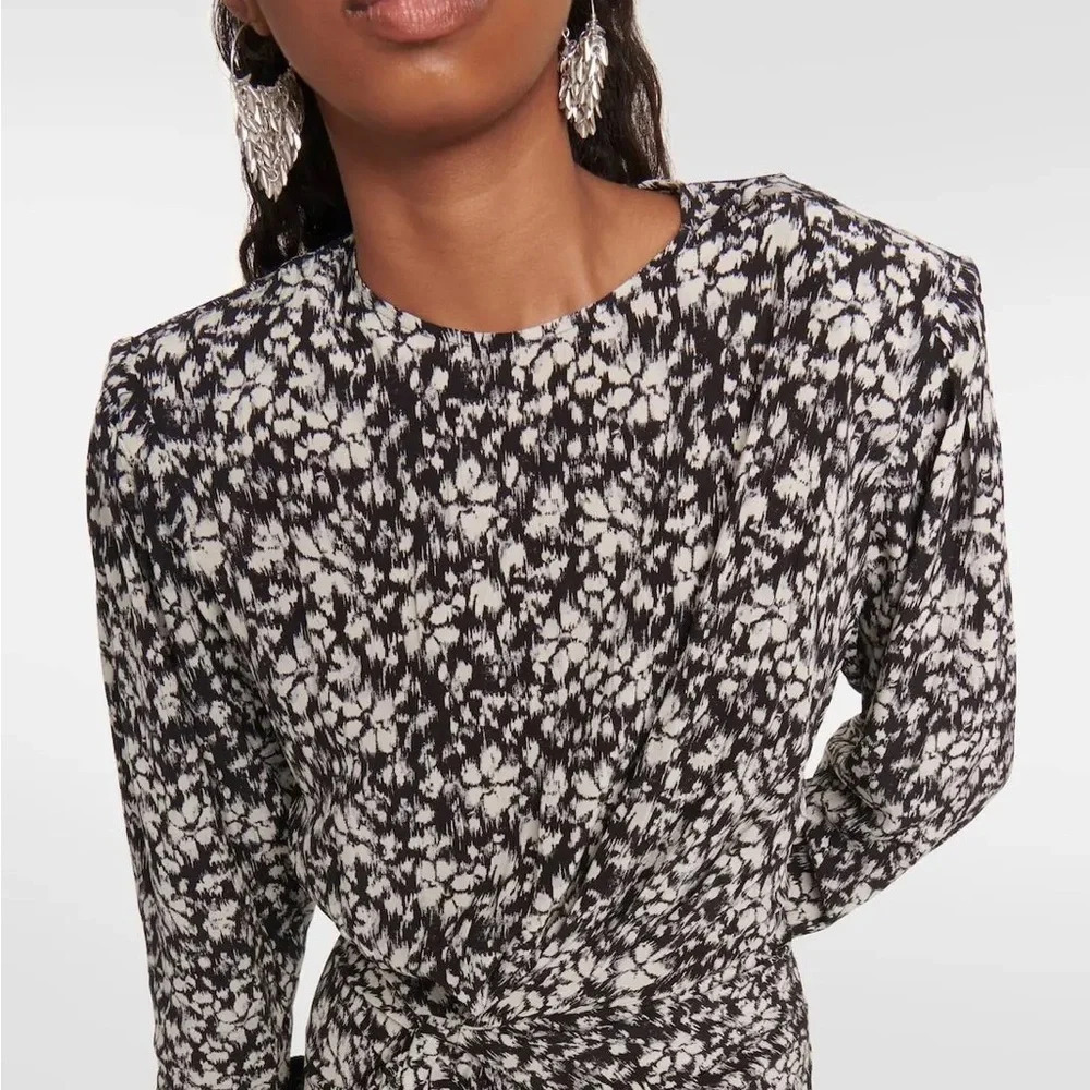 Isabel Marant Étoile Dulce Knotted Floral Dress Size 40 / US 8 - Picture 2 of 13